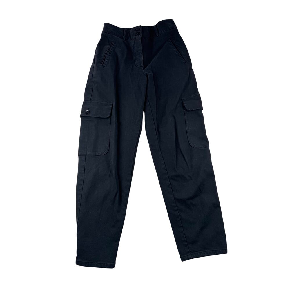 Aritzia Wilfred Free Cargo Pants 4 Black High Rise Utility Button Fly Cotton